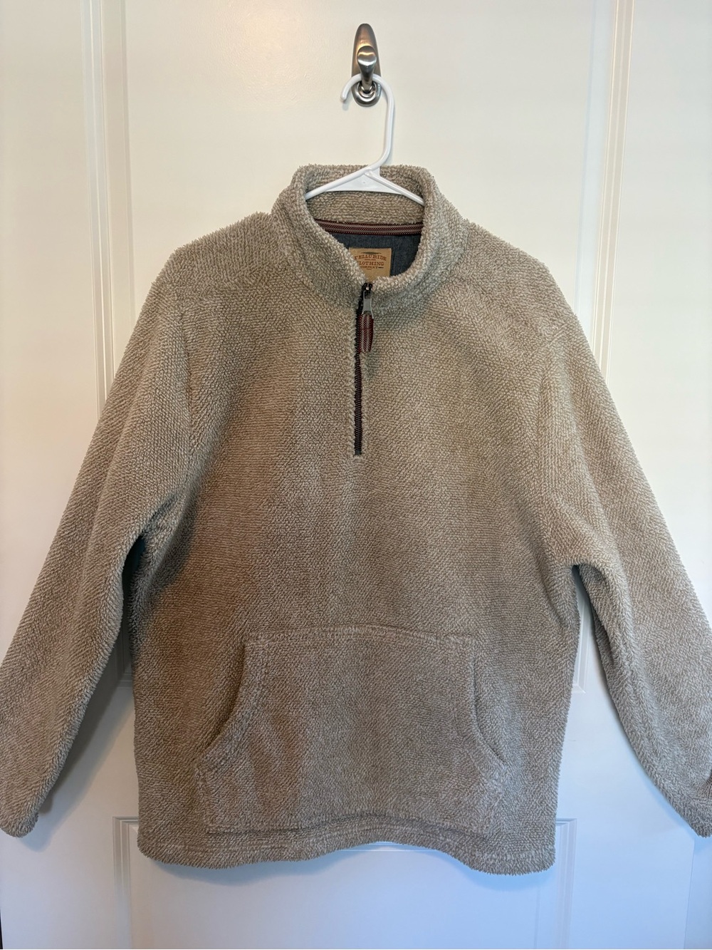 Telluride Clothing Company Men’s Large Sherpa Fleece Quarter Zip Beige Pullover